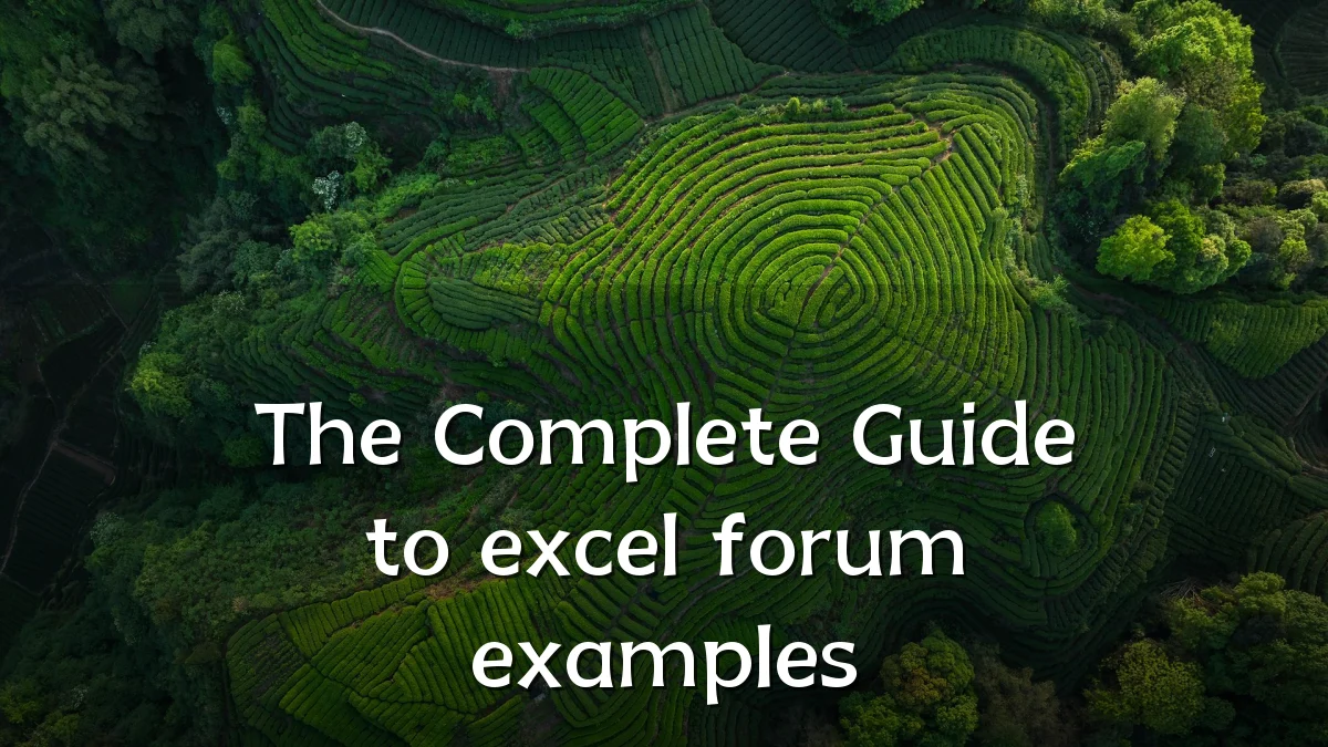 The Complete Guide to excel forum examples