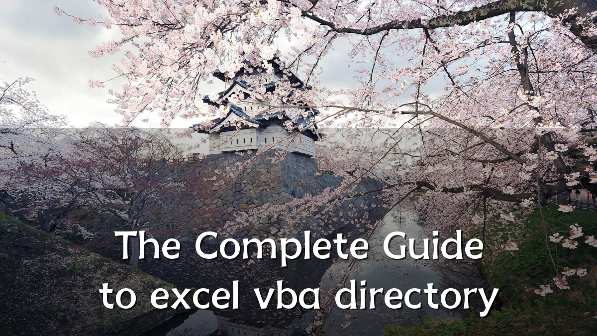 The Complete Guide to excel vba directory