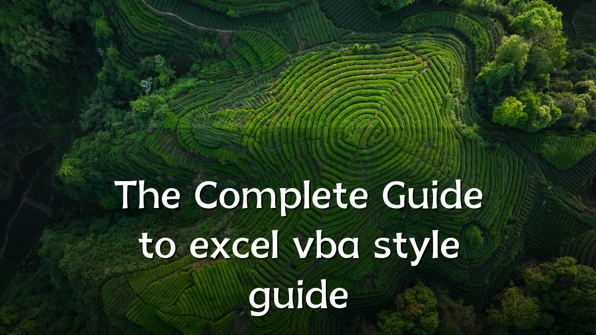 The Complete Guide to excel vba style guide