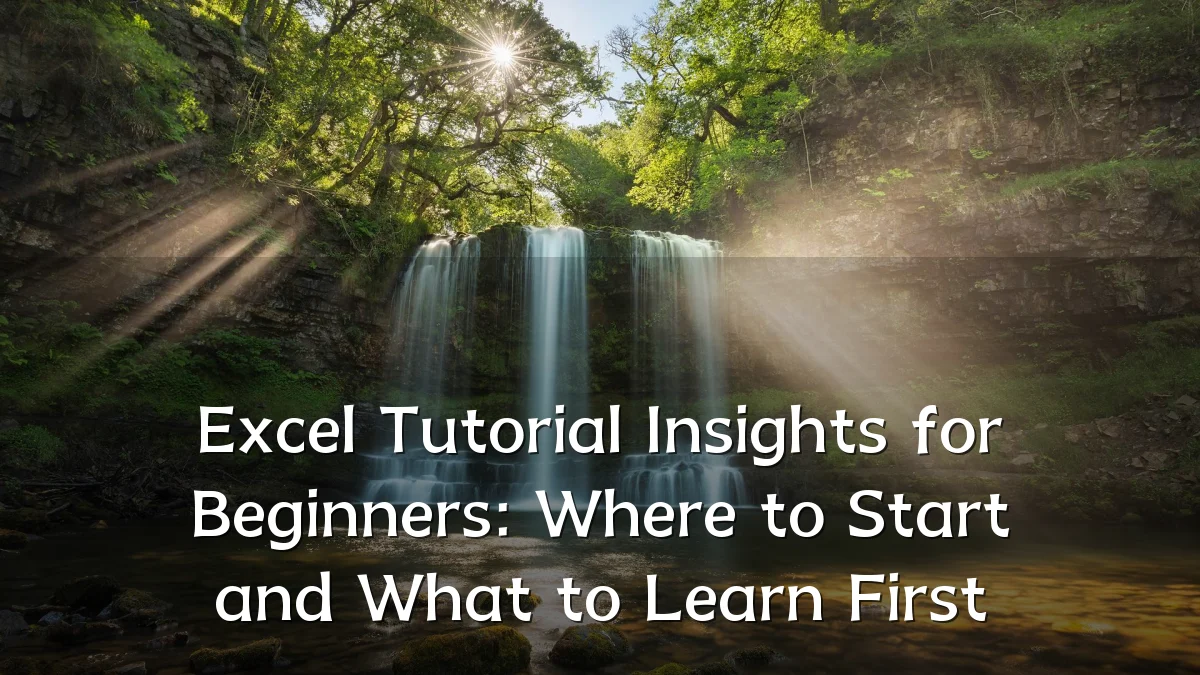 Excel Tutorial Insights for Beginners: Where to Start and What to Learn First