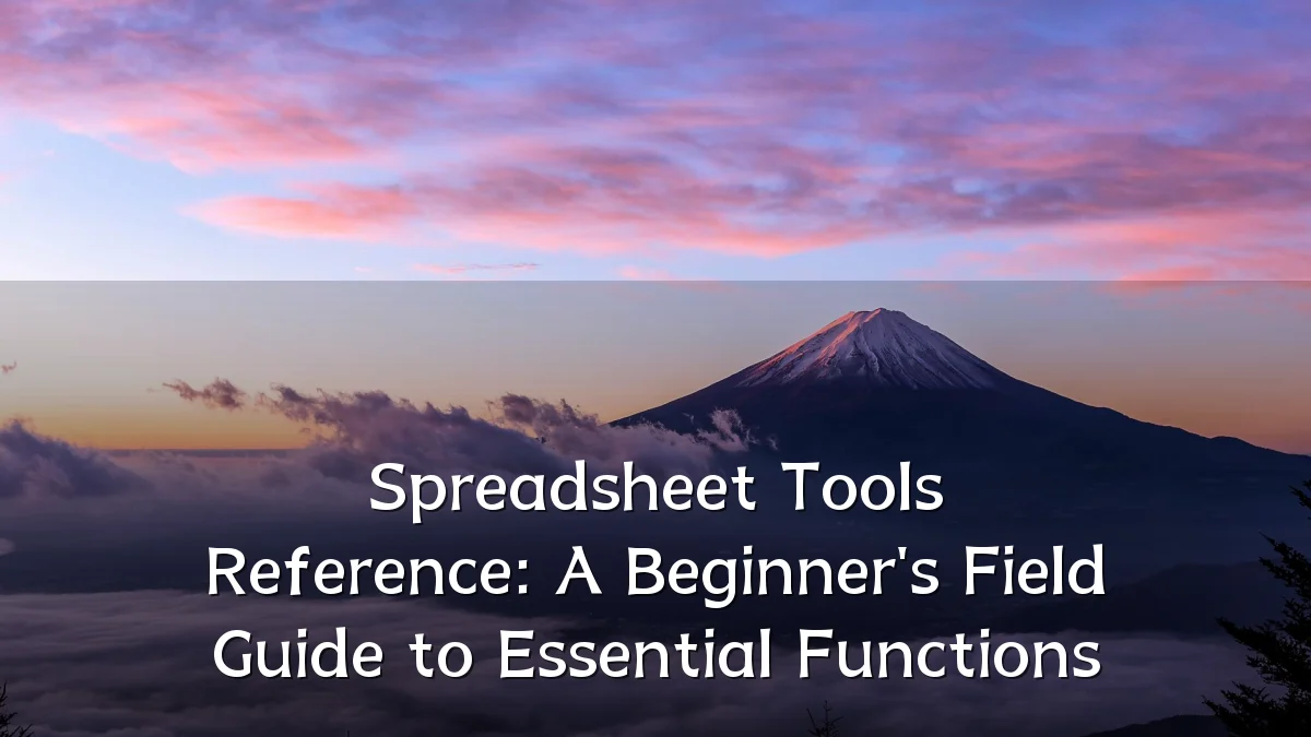 Spreadsheet Tools Reference: A Beginner's Field Guide to Essential Functions